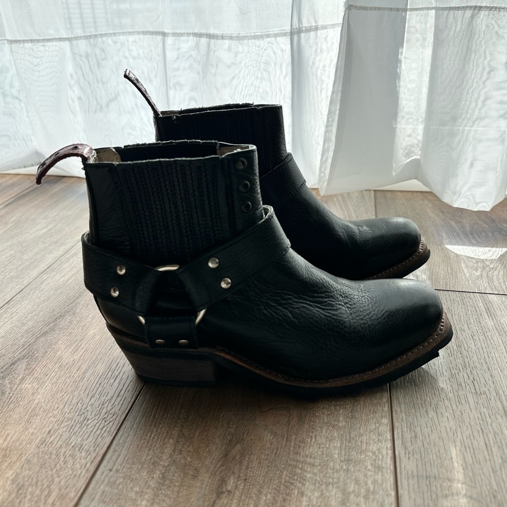 Freebird by Steven Black Leather Ankle Harness Booties